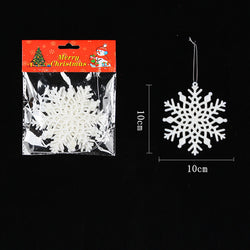 Plastic White Snowflake String Window Christmas Party Place Pendant