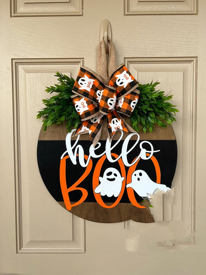 Halloween White Ghost BOO Doorplate