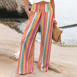 New Thin Contrast Color Wide-leg Pants