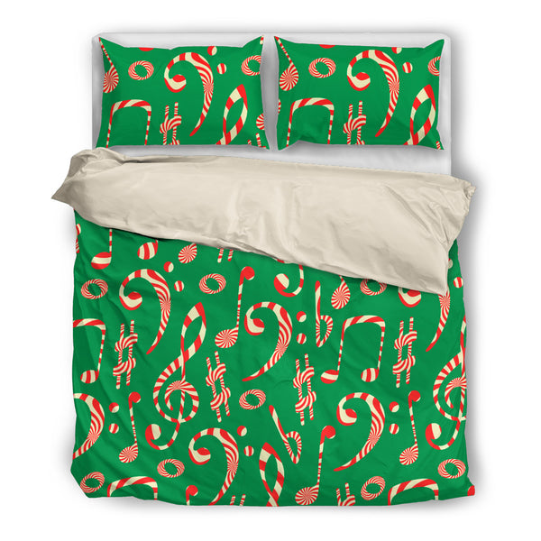 Christmas Candy Music Notes Bedding Set