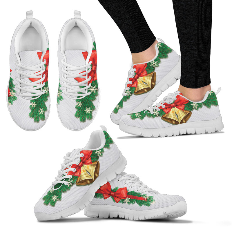 Zapatillas navideñas con campanas - Blanco