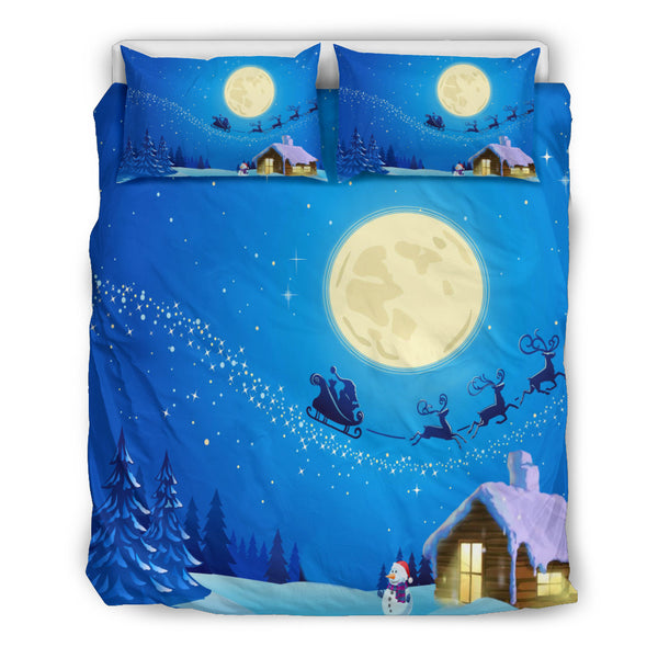 Christmas Night Moon Bedding Set