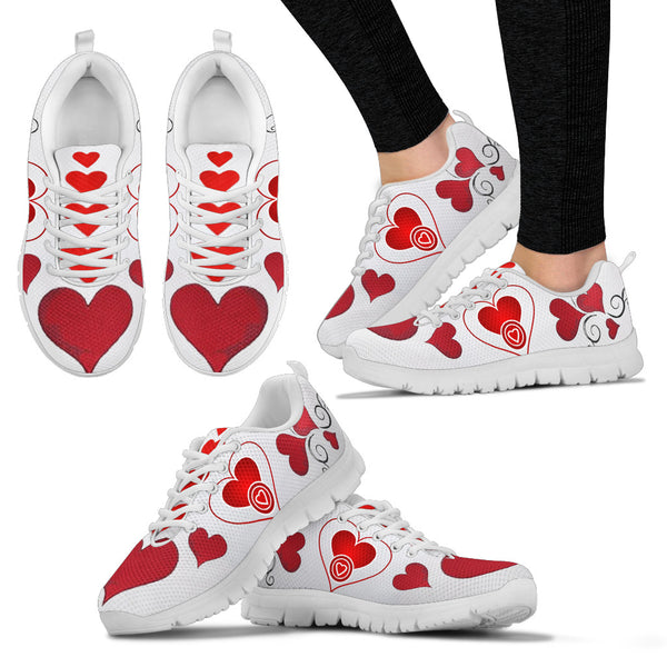 Zapatos para correr con estampado de corazones especiales para el día de San Valentín para mujer, envío gratis