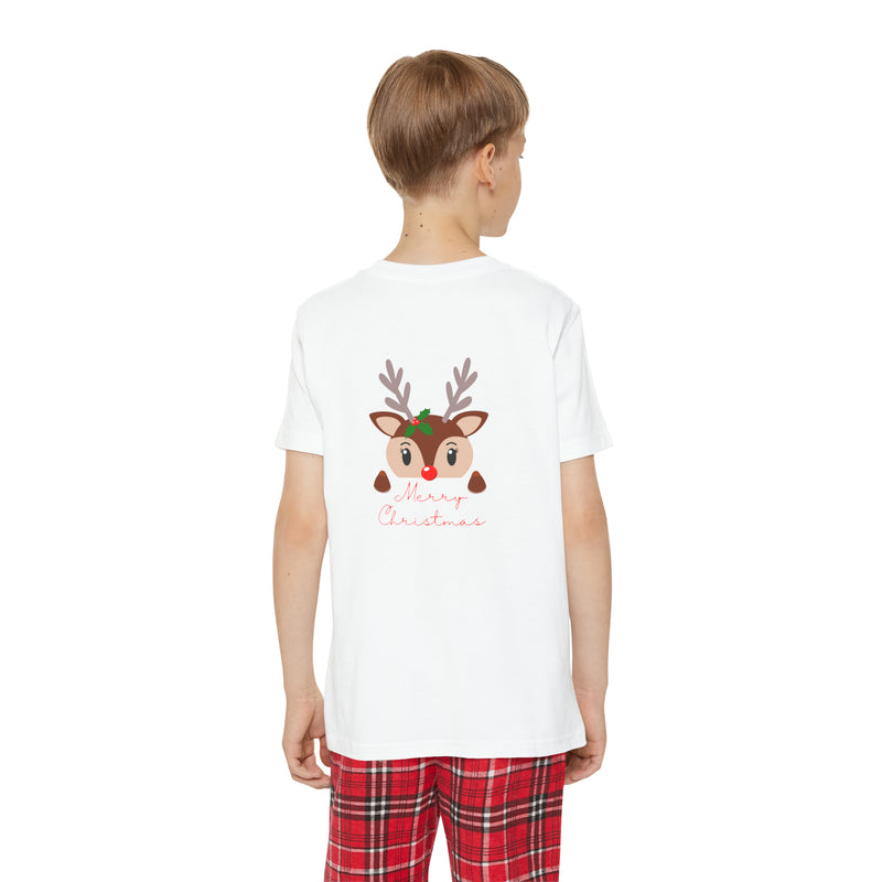 Youth Short Sleeve Holiday Outfit Set - Reindeer