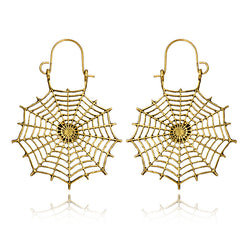 Hollow spider web earrings