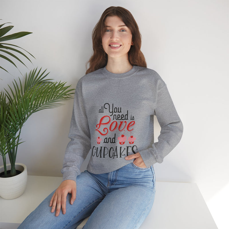 All You Need is Love and Cupcakes - Unisex Heavy Blend™ Crewneck Sweatshirt