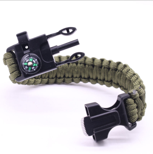 Pulseras De Paracord De Emergencia, Pulsera De Supervivencia Con Brújula Incorporada Silbato Supervivencia Arrancador De Fuego Accesorios Para Raspador, Traje Para Senderismo, Camping, Pesca Y Caza