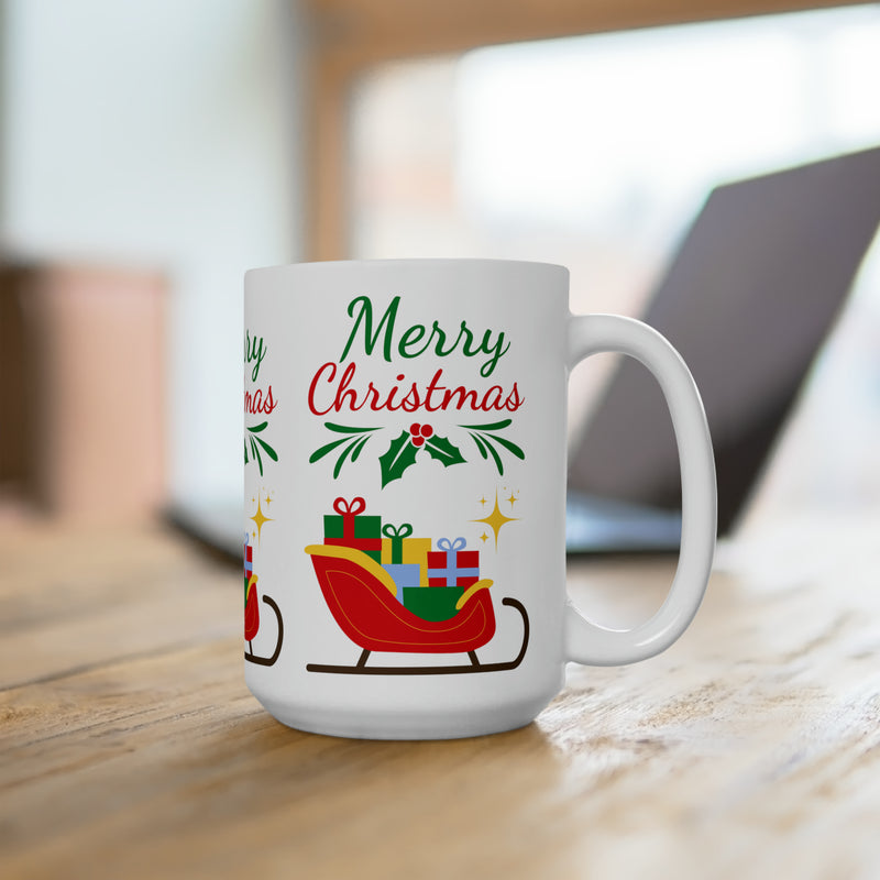 Taza de Cerámica 15oz - Trineo de Papá Noel