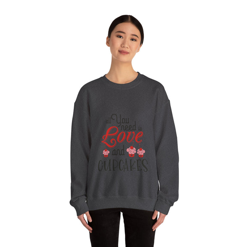 All You Need is Love and Cupcakes - Unisex Heavy Blend™ Crewneck Sweatshirt