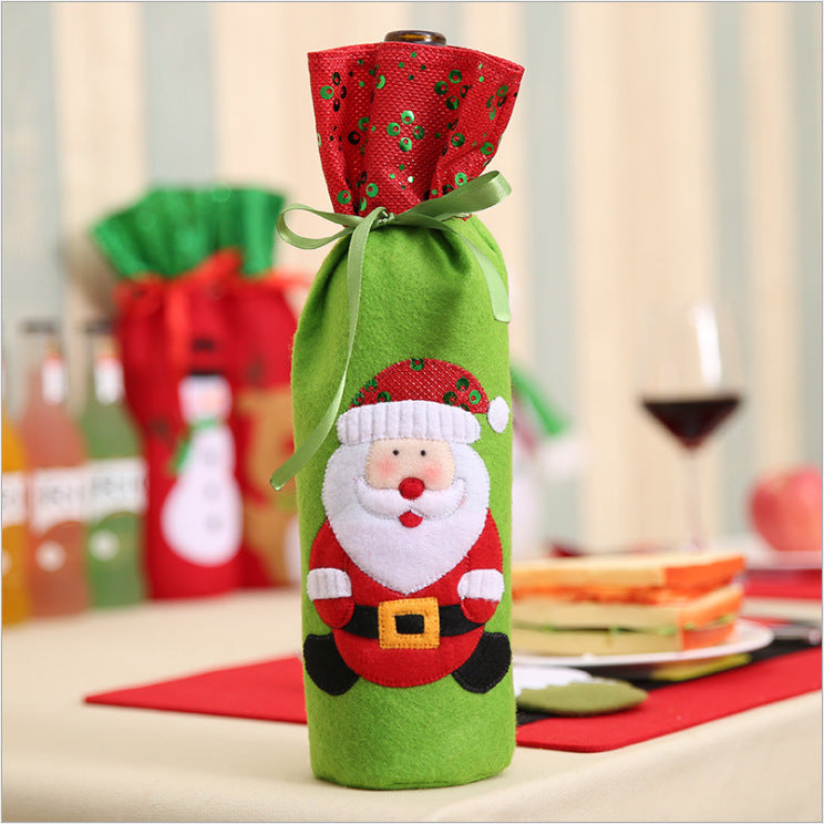 Decoraciones navideñas Botella de vino navideña Calcetines