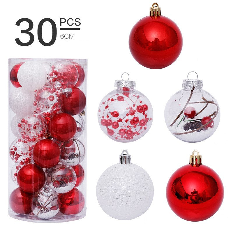 6cm/30Pcs transparent christmas ball set