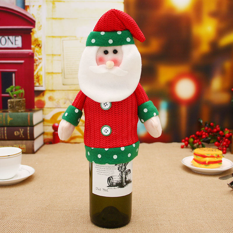 Decoraciones navideñas Botella de vino navideña Calcetines