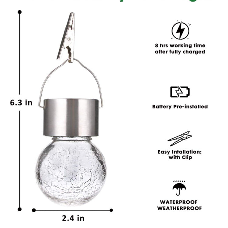 Lámpara de bola de cristal solar al aire libre