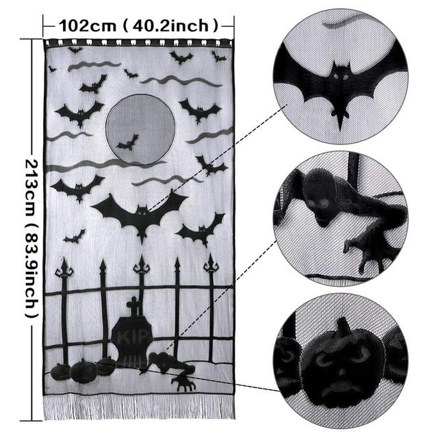 Ghost festival lace tablecloth black spider web tablecloth