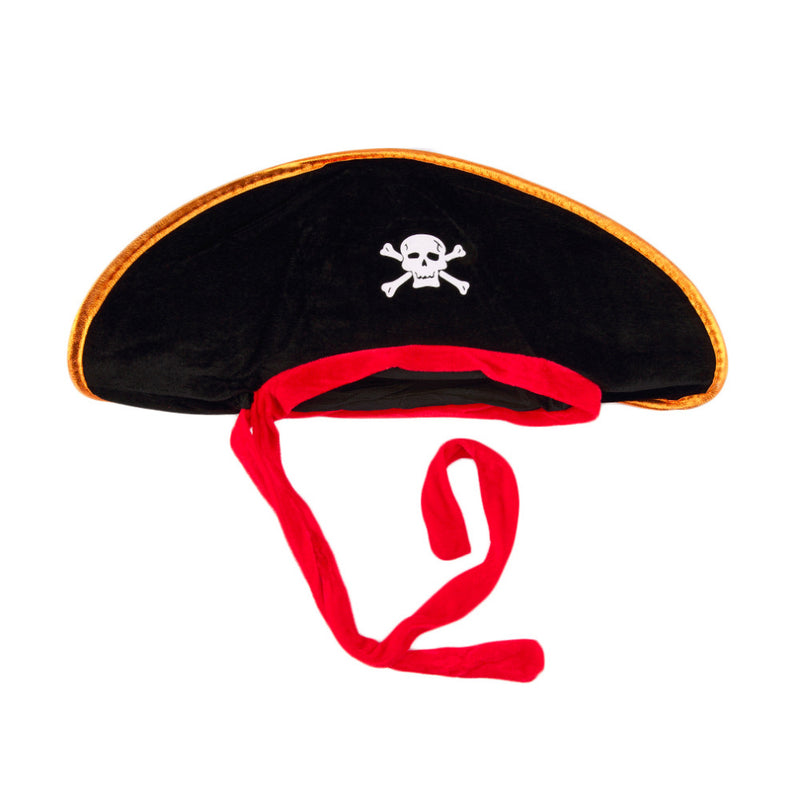 Halloween Pirate Hat Skull Print Adult Kids Pirate Captain Hat Cosplay Costume Cap Birthday Masquerade Party Prop Decor Supplies