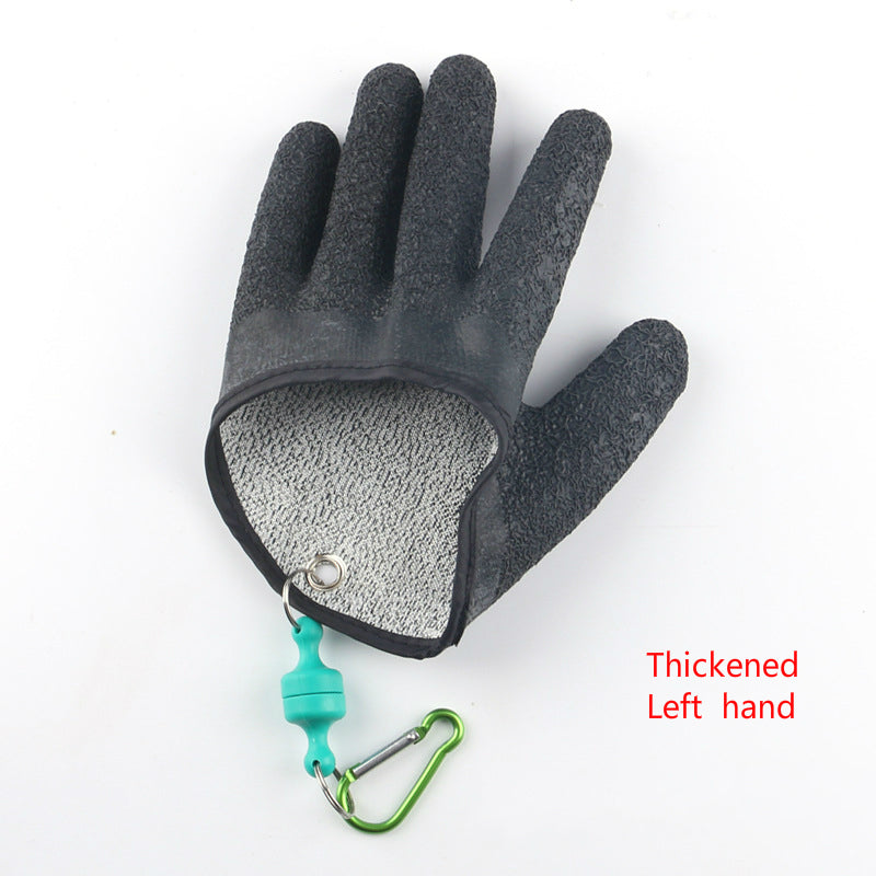 Guantes de pesca antideslizantes, protegen la mano de pinchazos, rasguños, pescador, pesca profesional, guantes de caza de látex, izquierda y derecha