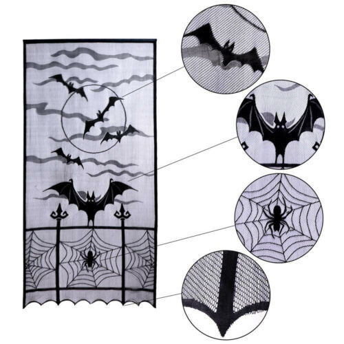 Ghost festival lace tablecloth black spider web tablecloth