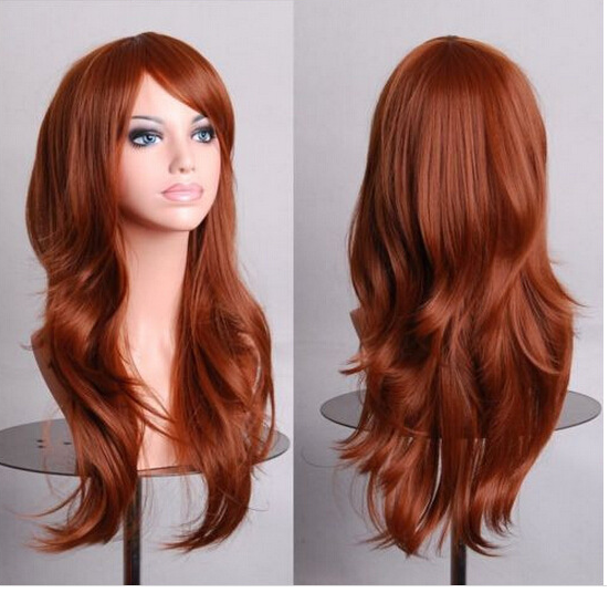 Cos Long Roll Anime Cosplay Color European And American Wig Foreign Trade Multicolor