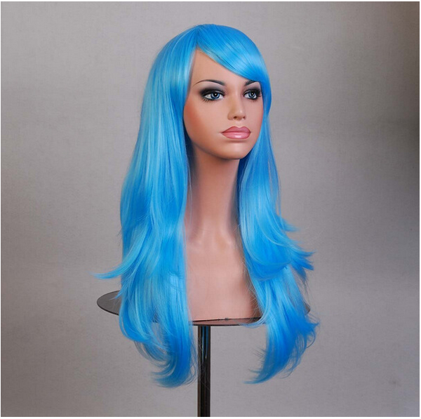 Cos Long Roll Anime Cosplay Color European And American Wig Foreign Trade Multicolor