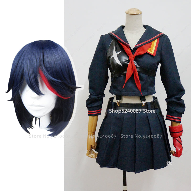 Disfraz de cosplay, camiseta, falda, traje de marinero, uniforme escolar, Ryuko Kill-Matoi, anime japonés