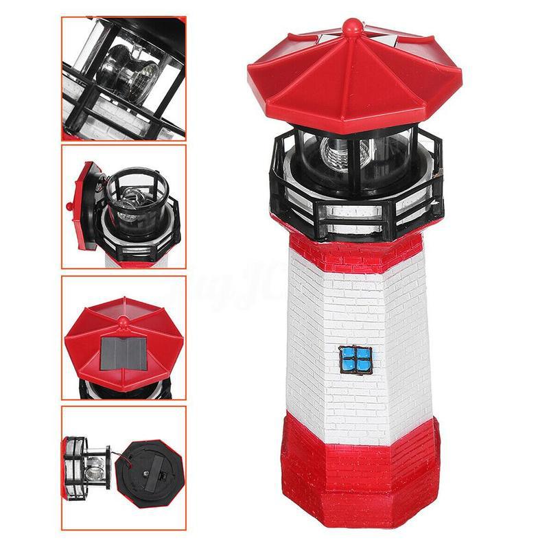 Lighthouse Shape Solar LED Light Garden Fence Yard Outdoor Decoration