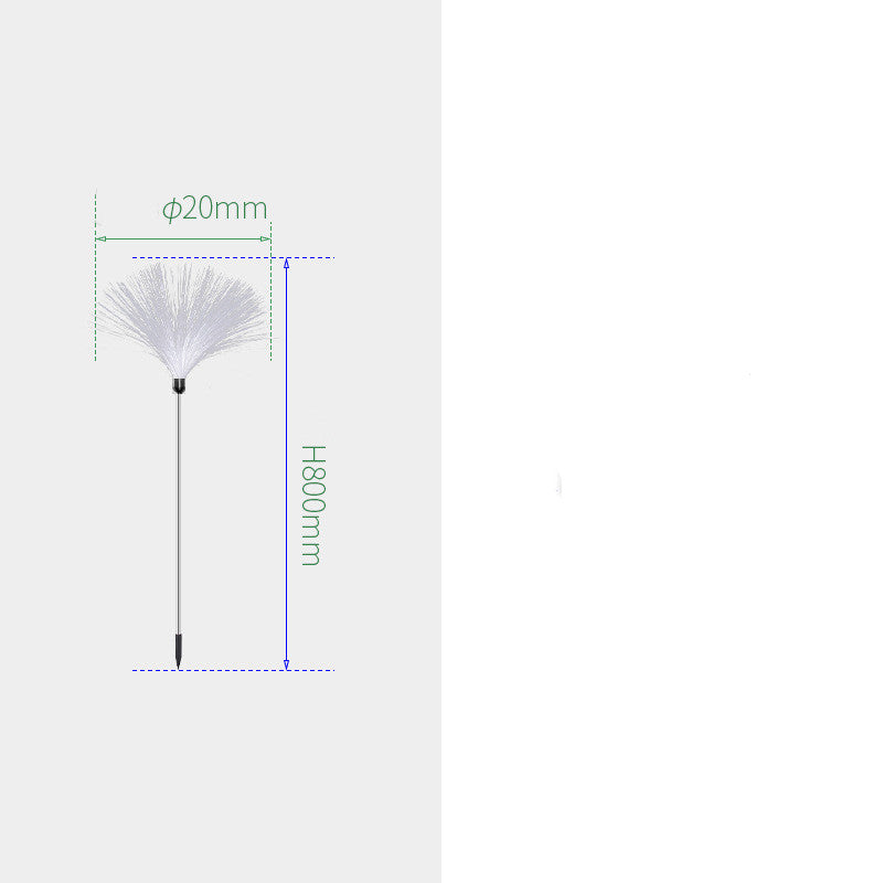 Luz decorativa de césped impermeable para exteriores con luz de caña de fibra óptica solar