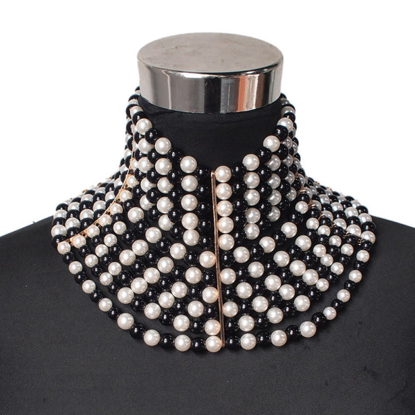 Multi-layered Pearl Sexy Short Necklace Necklace Necklace