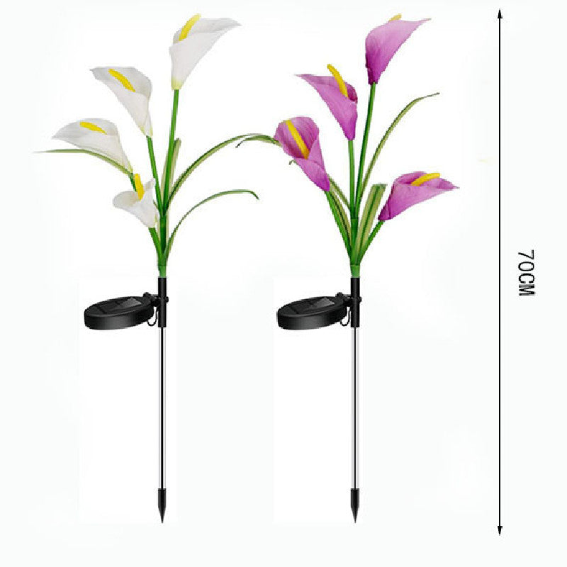 Solar Calla Lotus Lamp 4LED Landscape Lamp