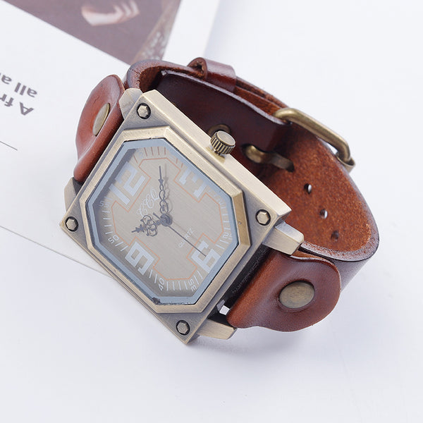 Universal Quartz Pin Buckle Casual Retro Digital Square Women's Watch