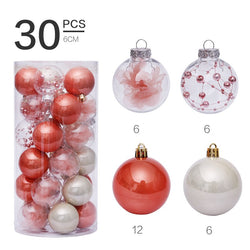 6cm/30Pcs transparent christmas ball set