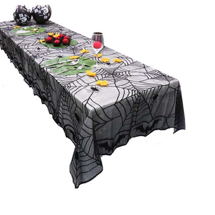 Ghost festival lace tablecloth black spider web tablecloth