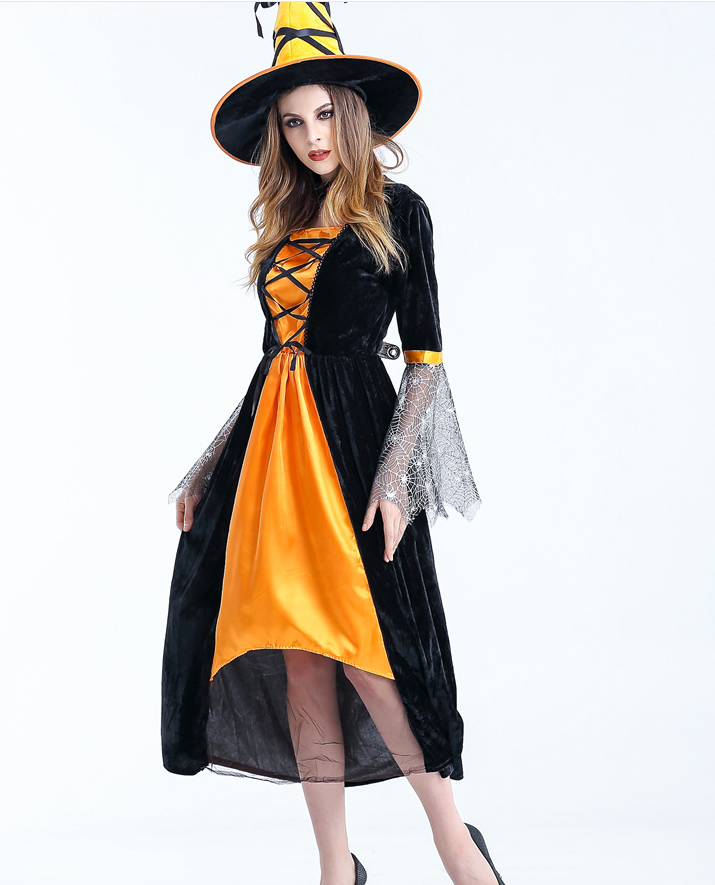 Disfraces de brujas aterradoras para mujer, disfraz de hechicera adulta para Halloween, carnaval, vestido elegante, disfraz de momento mágico para mujer