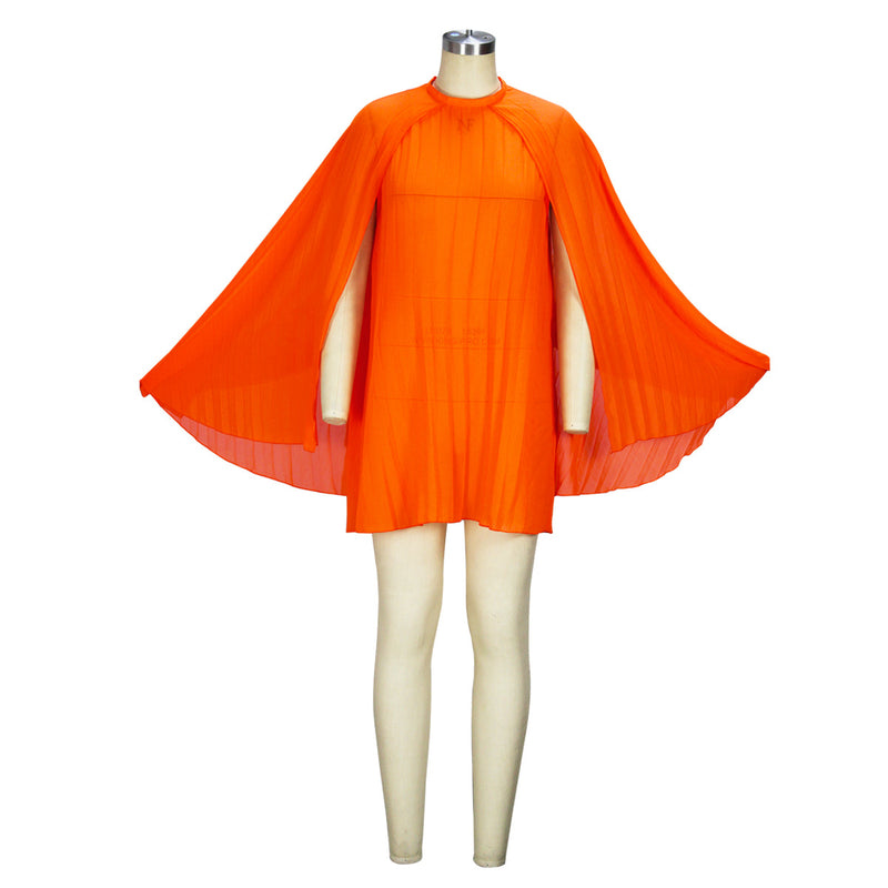 Women's Chiffon Elegant Cloak Pleated Cape Dress