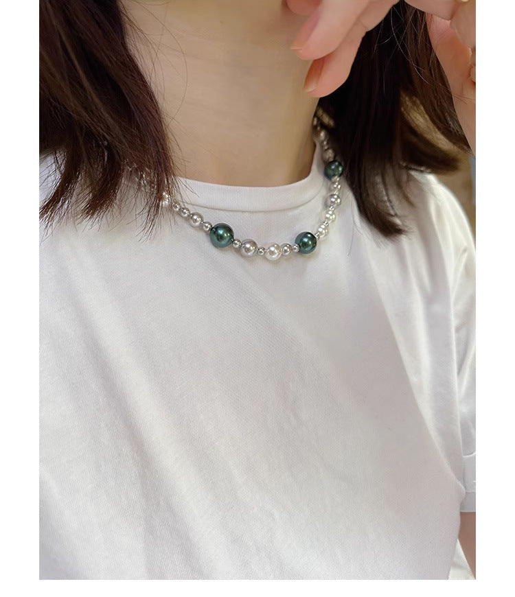 Collar de cuentas de alta calidad para mujer con perlas de color Tahidi