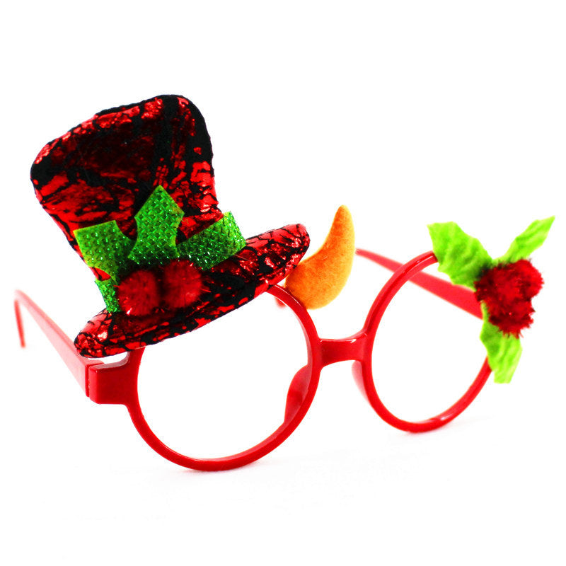 Marco de gafas navideñas, suministros para fiestas navideñas, regalos de Navidad, decoraciones navideñas, gafas, gafas de Papá Noel