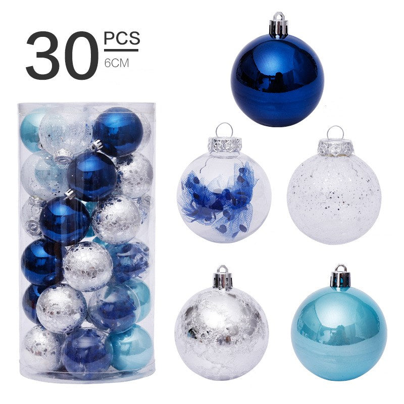 6cm/30Pcs transparent christmas ball set