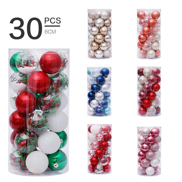 6cm/30Pcs transparent christmas ball set