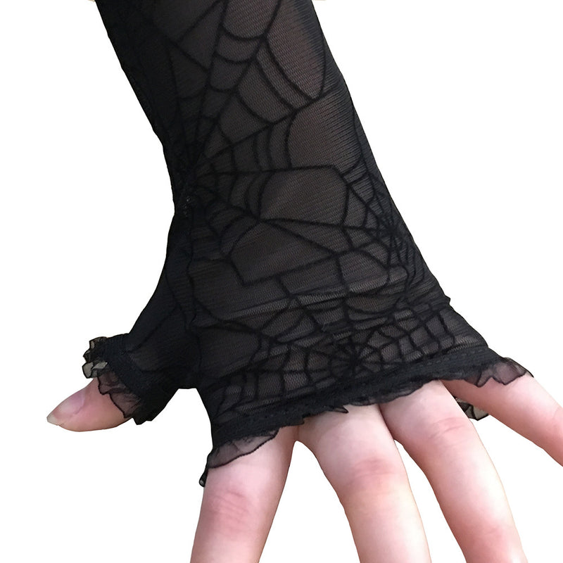 Spider web gloves halloween decoration