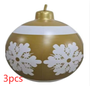 Bola de adorno de Navidad para exteriores, bola decorada inflable de Pvc de 60CM, bolas grandes gigantes de PVC, decoraciones para árboles de Navidad, pelota de juguete