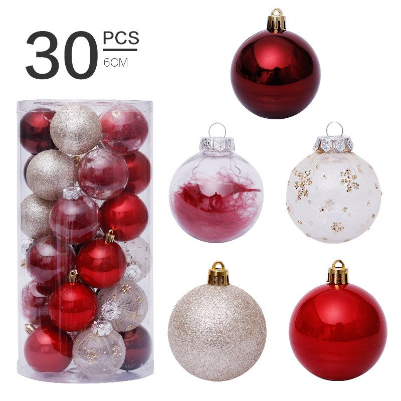 6cm/30Pcs transparent christmas ball set