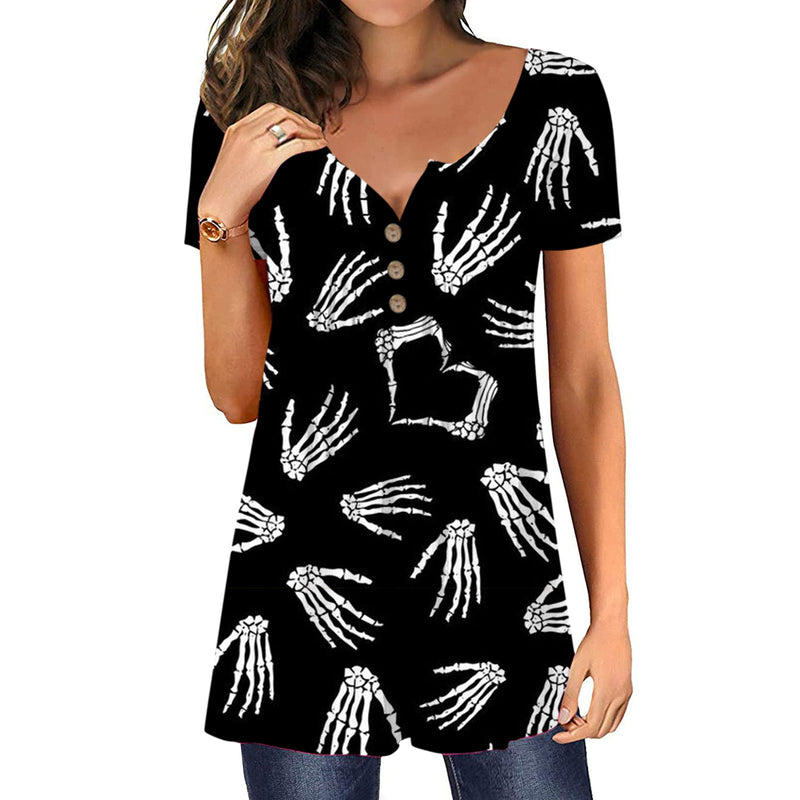 Halloween Spider Web Women's Loose Print Slim Top