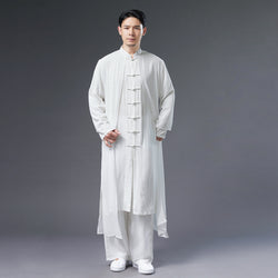 Ropa de hombre de la antigüedad verano Hanfu traje de gasa de hada blanca rendimiento bata china masculina