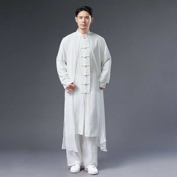 Antiquity Men's Clothing Summer Hanfu White Fairy Chiffon Costume Performance Chinese Robe Male