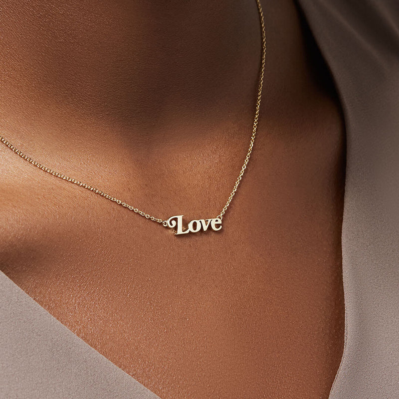 Gold Color Letter Love Lady Collarbone