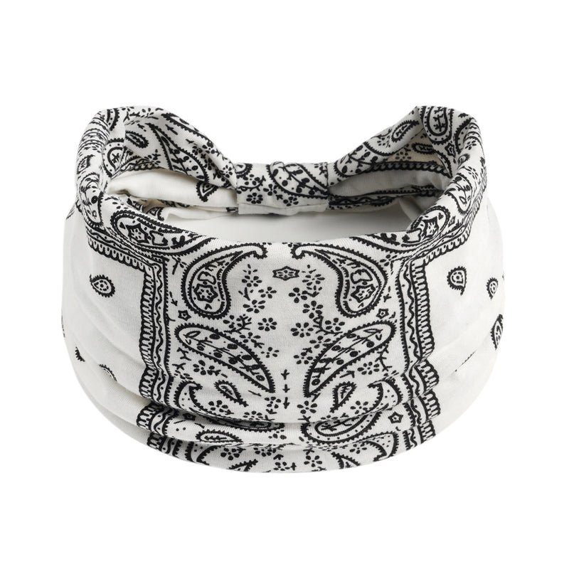 European And American Retro Cashew Perris Pattern Wide Headband Sports Yoga Elastic Headdress