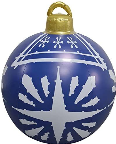 Bola de adorno de Navidad para exteriores, bola decorada inflable de Pvc de 60CM, bolas grandes gigantes de PVC, decoraciones para árboles de Navidad, pelota de juguete