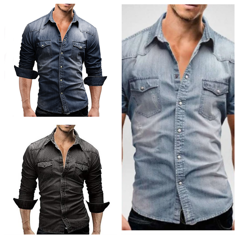 Camisa de hombre marca masculina camisas de manga larga Casual sólido Slim Fit 