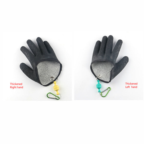 Guantes de pesca antideslizantes, protegen la mano de pinchazos, rasguños, pescador, pesca profesional, guantes de caza de látex, izquierda y derecha