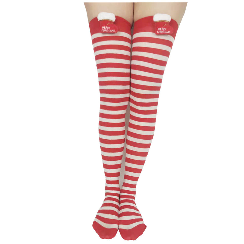 Christmas Striped Socks With Cute Accessories