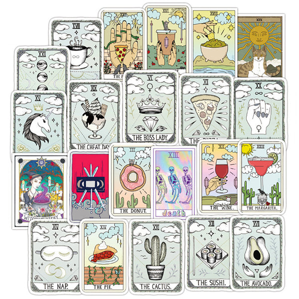 50 pegatinas de adivinación del tarot